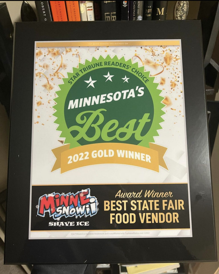 voted best state fair vendor mn award 2022 Minnesnowii Shave Ice